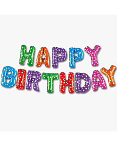 Μπαλόνια HAPPY BIRTHDAY πολύχρωμα, σχηματισμένη λέξη | 34 Χ 21 εκατοστά