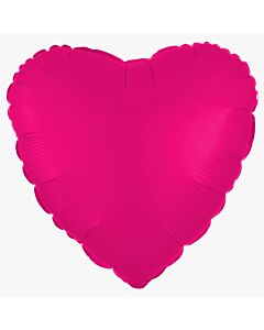 Μπαλόνι Καρδιά 18'' Φούξια Σατινέ - (Συσκευασμένο)