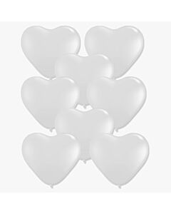 Μπαλόνια καρδιές λευκές 6 ιντσών 30 τεμάχια
