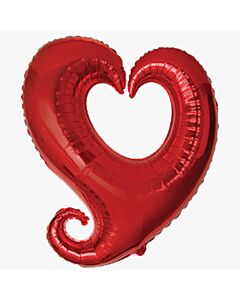Μπαλόνια καρδιά 36 ιντσών κόκκινη με τρύπα