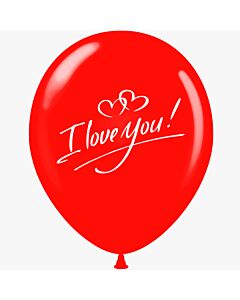 Μπαλόνια 12 ιντσών τυπωμένα I love you με 2 καρδιές σε 1 πλευρά 15 τεμάχια