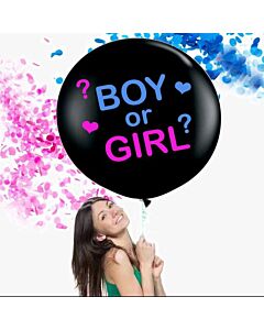 Μπαλόνι Boy or Girl 80cm μαύρου χρώματος gender reveal