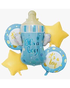Μπαλόνια Σετ It's A Boy Μπιμπερό και Foil (5 Τεμάχια)