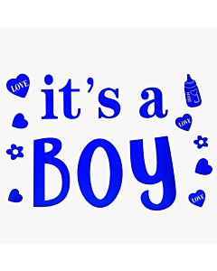  Αυτοκόλλητο 27 εκατοστά It's a Boy μπλε, για κάθε χρήση