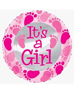 Μπαλόνι 18 ιντσών στρογγυλό με πατούσες It's a girl BF1