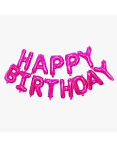 HAPPY BIRTHDAY σχηματισμένη λέξη με μπαλόνια φούξια | 34 Χ 21εκατοστά