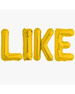 Μπαλόνια Like γράμματα 85cm χρυσού χρώματος