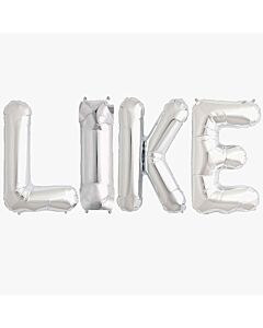 Μπαλόνια Like γράμματα 85cm ασημί χρώματος