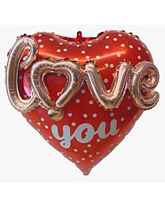 Μπαλόνια καρδιά 24'' με σχηματισμένο το Love (Rose gold) 