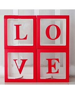Κουτί Μπαλονιών Κόκκινο LOVE - 4 τεμάχια