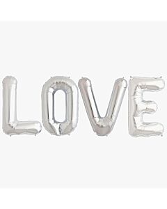 Μπαλόνια Love γράμματα 85cm ασημί χρώματος