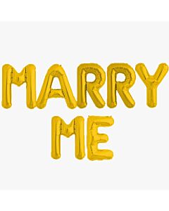 Μπαλόνια Marry me γράμματα 85cm χρυσού χρώματος