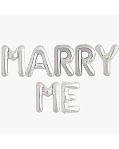 Μπαλόνια Marry me γράμματα 85cm ασημί χρώματος