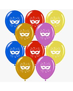 Μπαλόνια 12 ιντσών τυπωμένα με Μάσκα και κομφετί (15 τεμάχια)