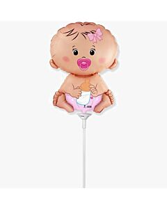 Μπαλόνια μωράκι ροζ 25 εκατοστά minishape, Flexmetal