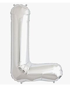 Μπαλόνια γράμματα 1 μέτρο ασημί L