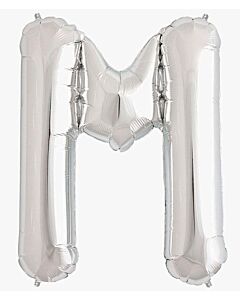 Μπαλόνια γράμματα 1 μέτρο ασημί M