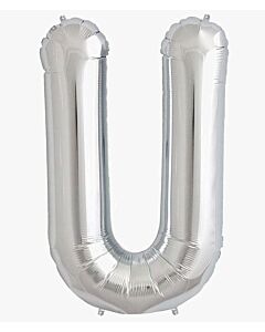 Μπαλόνια γράμματα 1 μέτρο ασημί U