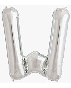 Μπαλόνια γράμματα 1 μέτρο ασημί W