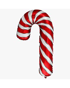 Μπαλόνια Candy σχήμα μπαστούνι με ζαχαρωτά Λευκό Κόκκινο-98 εκατοστά