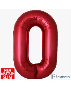 Μπαλόνι αριθμός Νο 0 Κόκκινο 86 cm για ήλιο (Συσκευασμένο)