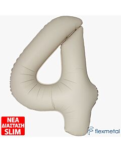 Μπαλόνι αριθμός Νο 4 Μπεζ 86 cm για ήλιο (Συσκευασμένο)