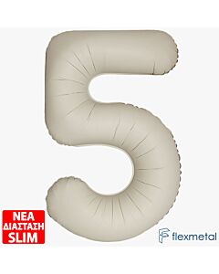 Μπαλόνι αριθμός Νο 5 Μπεζ 86 cm για ήλιο (Συσκευασμένο)