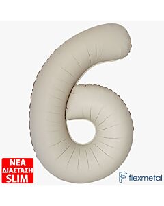 Μπαλόνι αριθμός Νο 6 Μπεζ 86 cm για ήλιο (Συσκευασμένο)