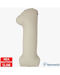 Μπαλόνι αριθμός Νο 1 Μπεζ 86 cm για ήλιο (Συσκευασμένο)