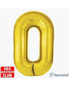 Μπαλόνι αριθμός Νο 0 Χρυσό 86 cm για ήλιο (Συσκευασμένο)