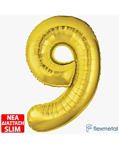 Μπαλόνι Αριθμός Νο 9 Χρυσό 86 cm Για Ήλιο (Συσκευασμένο)