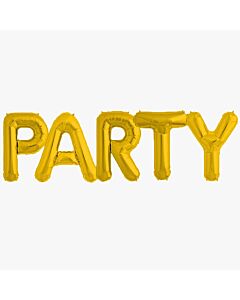 Μπαλόνια Party γράμματα 85cm χρυσού χρώματος