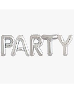 Μπαλόνια Party γράμματα 85cm ασημί χρώματος