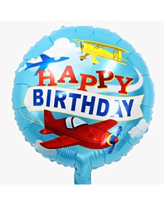 Μπαλόνι 18'' Happy Birthday με αεροπλάνα