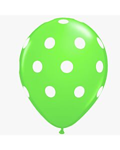 Μπαλόνια 12 ιντσών πουά λαχανί (15 τεμάχια)