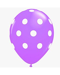 Μπαλόνια 12 ιντσών πουά λιλά (15 τεμάχια)