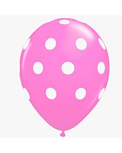 Μπαλόνια 12 ιντσών πουά ροζ (15 τεμάχια)
