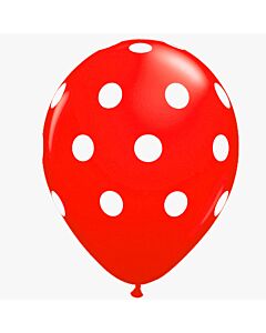 Μπαλόνια 12 ιντσών πουά κόκκινο (15 τεμάχια)