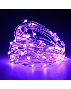 Led Μωβ φωτισμός με μπαταρίες - 3 μέτρα μήκος με 30 Led λαμπάκια