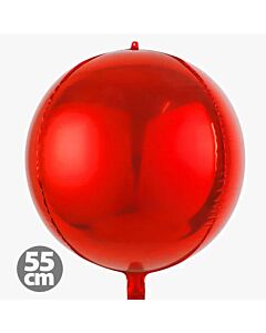Μπαλόνια Foil Κόκκινα 4D Στρογγυλά 55 εκατοστών