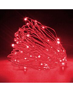 Led Κόκκινος φωτισμός με μπαταρίες - 3 μέτρα μήκος με 30 Led λαμπάκια