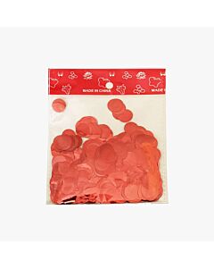 Στρογγυλό κόκκινο κομφετί 1,5 cm, σακουλάκι 22 gr