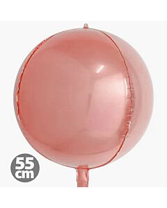 Μπαλόνια Foil Rosegold 4D Στρογγυλά 55 εκατοστών
