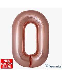 Μπαλόνι αριθμός Νο 0 Rosegold 86 cm για ήλιο (Συσκευασμένο)