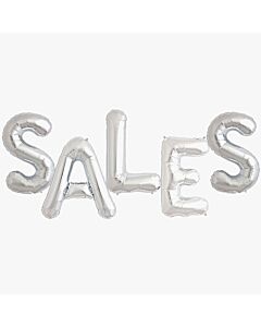Μπαλόνια Sales γράμματα 85cm ασημί χρώματος