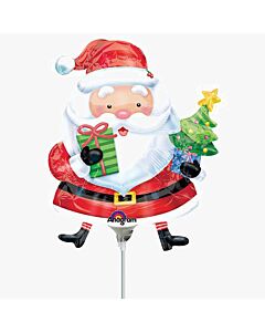 Μπαλόνι minishape Άγιος Βασίλης με δεντράκι στο χέρι 