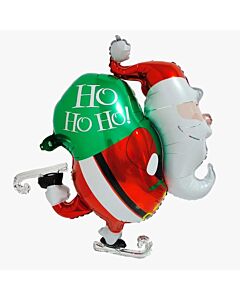 Μπαλόνι Άγιος Βασίλης 3D με παγοπέδιλα - 85 εκατοστά - Συσκευασμένο