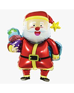 Μπαλόνι supershape Santa Claus που κρατάει σάκο με δώρα
