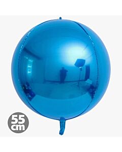 Μπαλόνια Foil Μπλε 4D Στρογγυλά 55 εκατοστών
