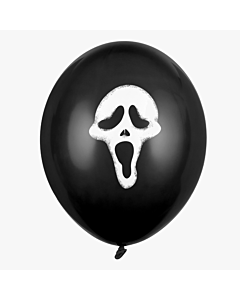 Μπαλόνια scream τρομακτικά μαύρα latex 12 ιντσών 15 τεμάχια